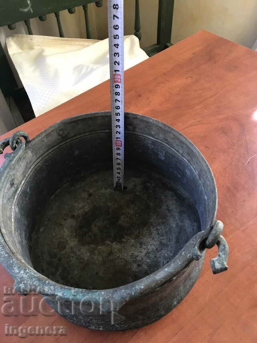 COTTLE KOTLE MENCHE COPPER MED ANTIQUE POT- 5 TO 6 LITERS - 5