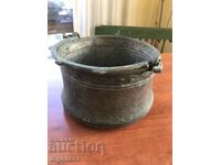 COTTLE KOTLE MENCHE COPPER MED ANTIQUE POT- 5 TO 6 LITERS
