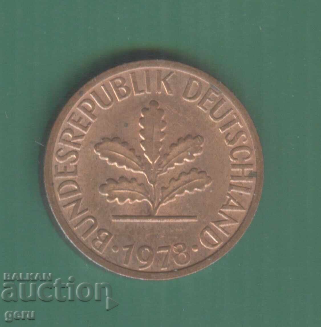 Γερμανία 1 πφένιγκ 1978 j4a με τιμή 0.05 BGN | € 0.03 Γερμανία 1 πφένιγκ 1978 j4a με τιμή 0.05 BGN | € 0.03