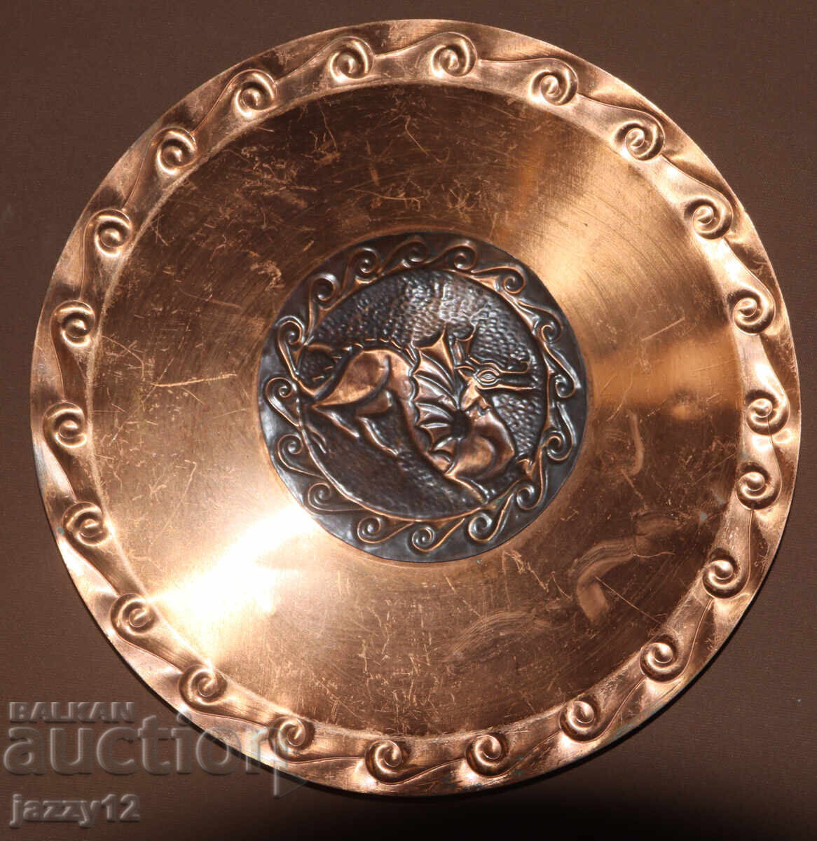 Licitație Panou din cupru, farfurie, decorațiune de perete Licitație Panou din cupru, farfurie, decorațiune de perete