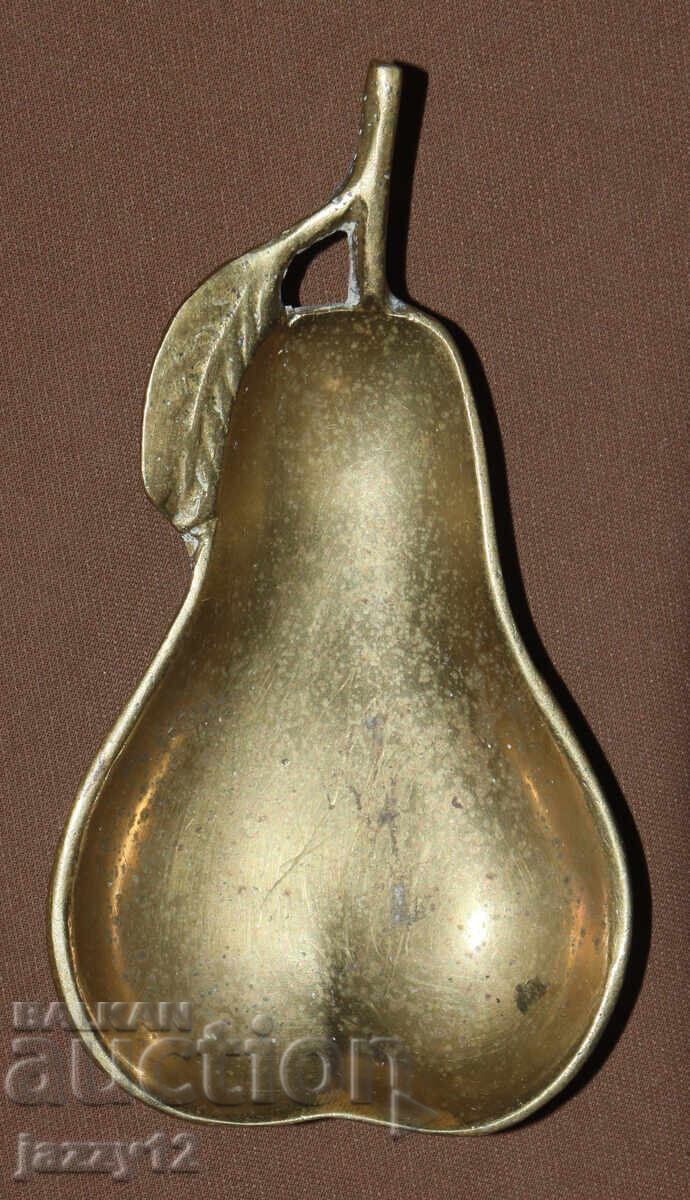 Small Decorative Brass Ashtray Pear