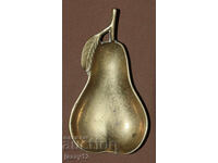 Micul scrumieră decorativă din alamă în formă de pară