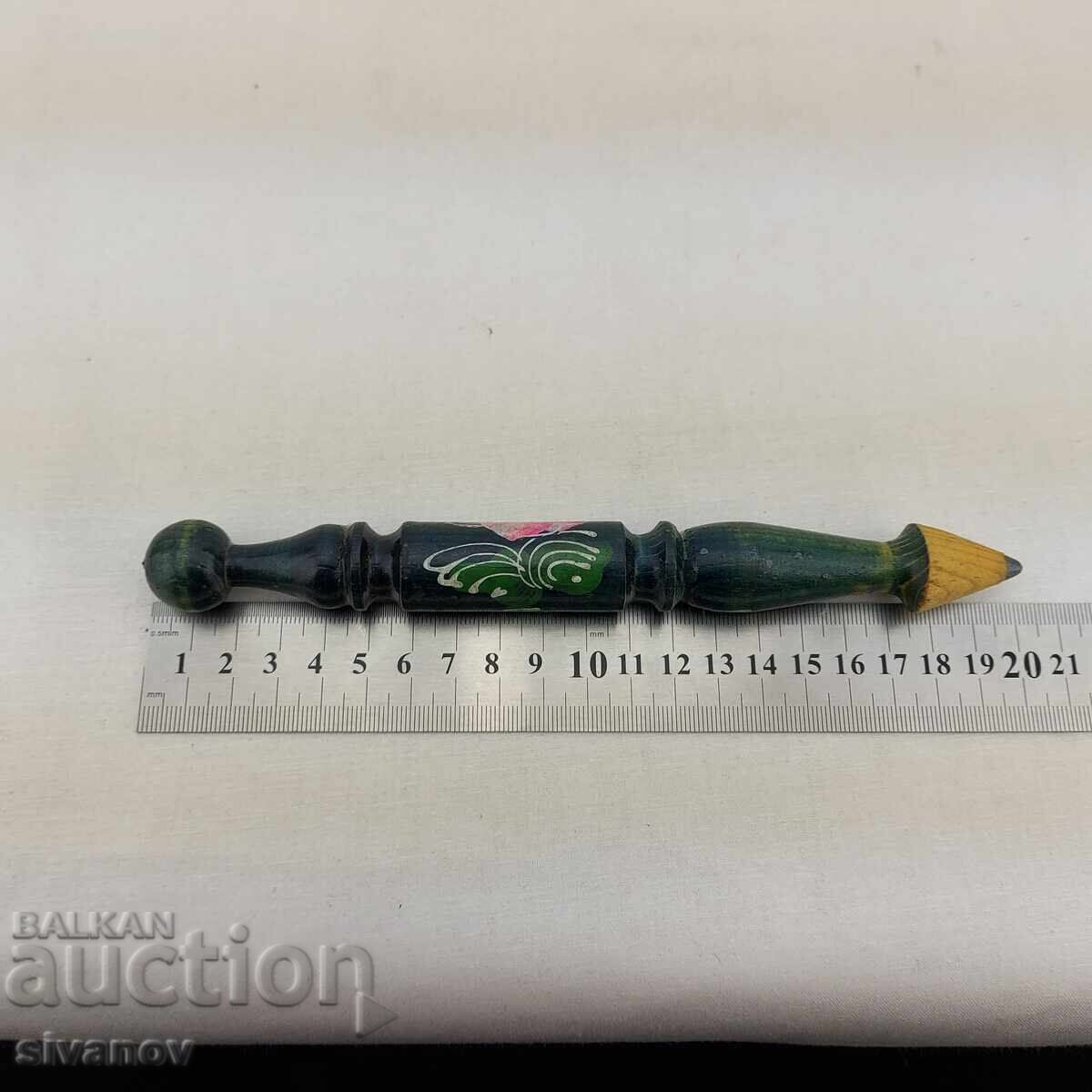 Star χειροποίητος ξύλινος μολύβι με floral μοτίβα #2715 - 7