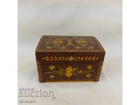 Beautiful old Soviet wooden jewelry box USSR #2722