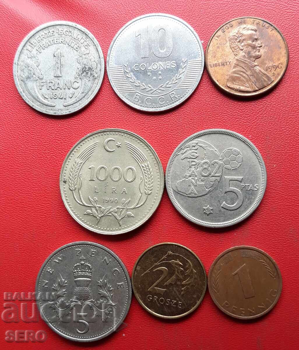 Mixed lot of 8 coins