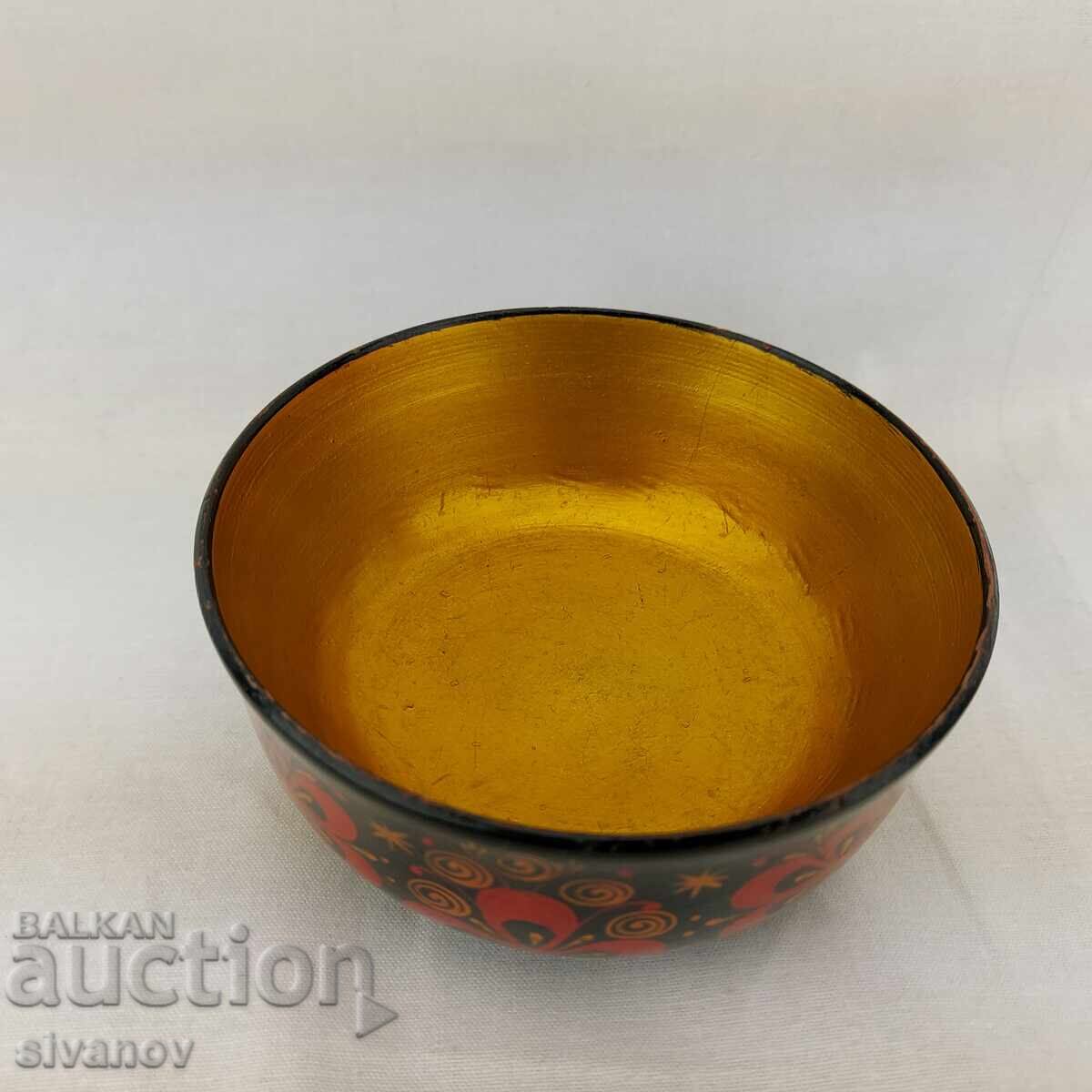 Old Hand-Painted Wooden Khokhloma Bowl #2723 with price 14.99 BGN | € 7.66 Old Hand-Painted Wooden Khokhloma Bowl #2723 with price 14.99 BGN | € 7.66