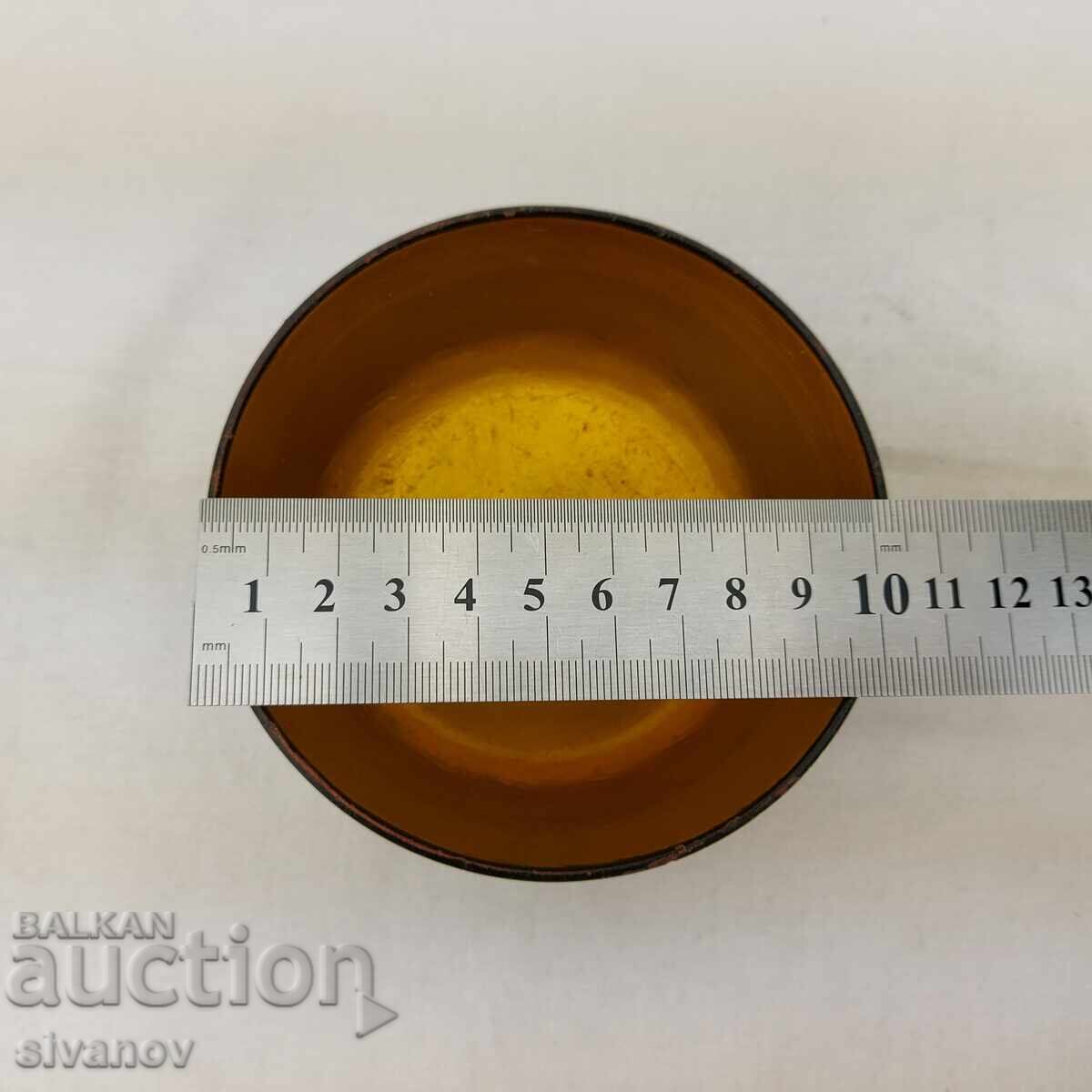 Old Hand-Painted Wooden Khokhloma Bowl #2723 - 6 Old Hand-Painted Wooden Khokhloma Bowl #2723 - 6