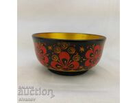 Old Hand-Painted Wooden Khokhloma Bowl #2723