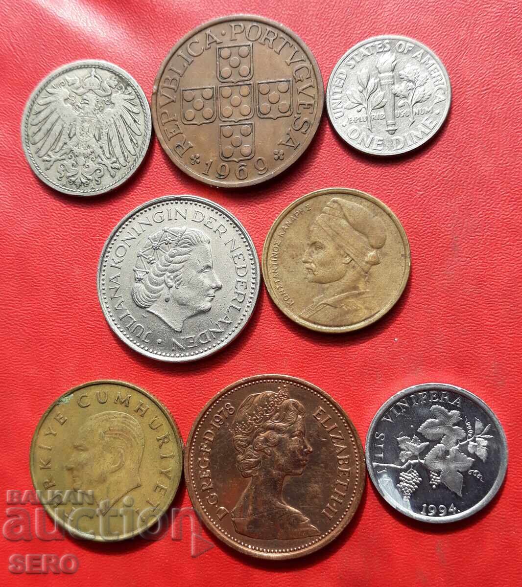 Mixed lot of 8 coins with price 1.01 BGN | € 0.52 Mixed lot of 8 coins with price 1.01 BGN | € 0.52
