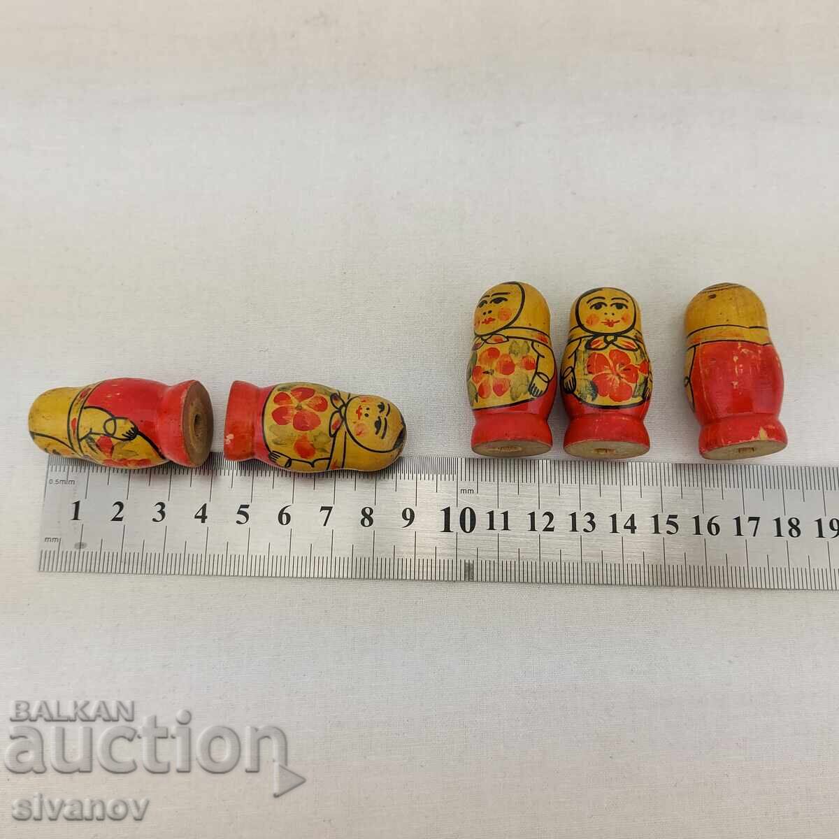 Комплект от 5 стари руски дървени кукли Матрьошки #2724 - 7