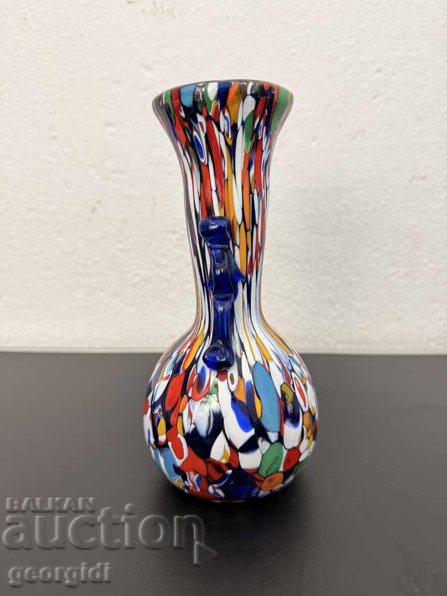 Auction  Murano Glass Vase by Fratelli Toso, Multicolor. No. 7513