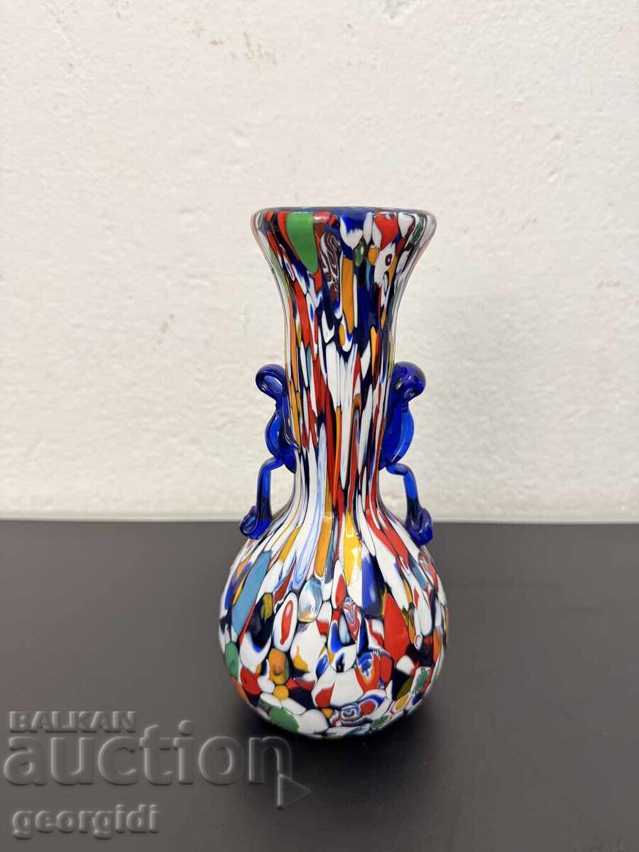 Murano Glass Vase by Fratelli Toso, Multicolor. No. 7513