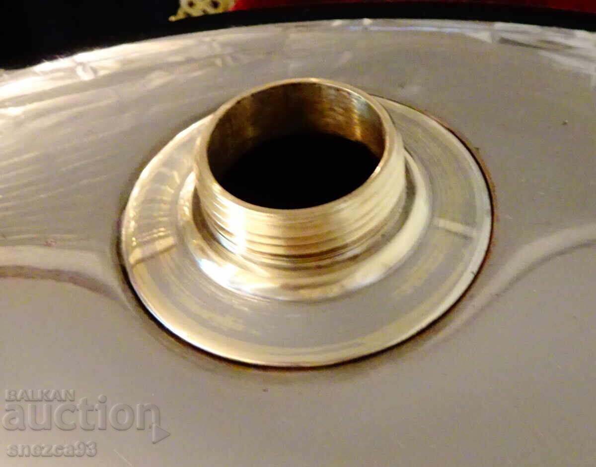 Ασημένιο χάλκινο μπουκάλι νερού, παγούρι, κάσα, καθαρό κόκκινο - 5