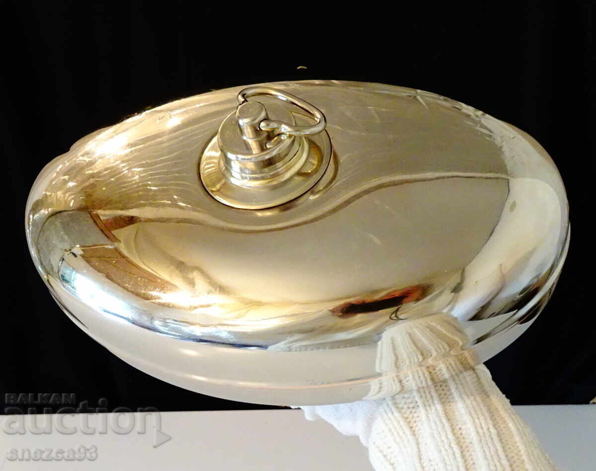 Ασημένιο χάλκινο μπουκάλι νερού, παγούρι, κάσα, καθαρό κόκκινο