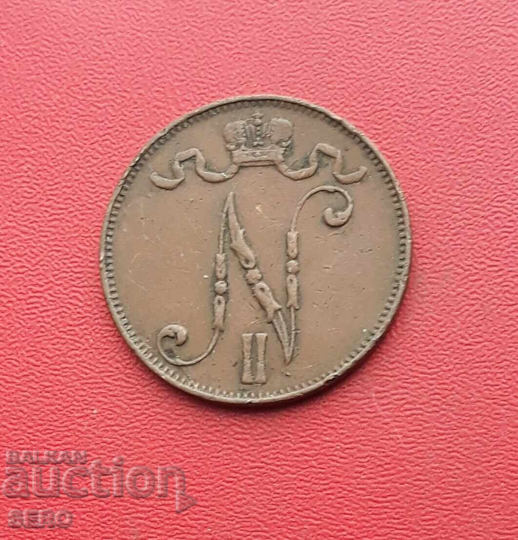 Russia / For Finland / 5 Penniä 1907 with price 5.01 BGN | € 2.56