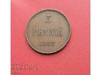Russia / For Finland / 5 Penniä 1907