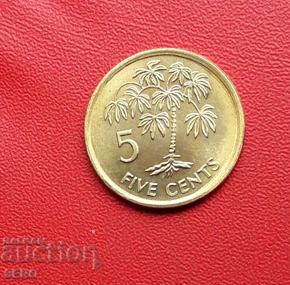 Seychelles - 5 Cents 2007 - Extremely Well Preserved Seychelles - 5 Cents 2007 - Extremely Well Preserved