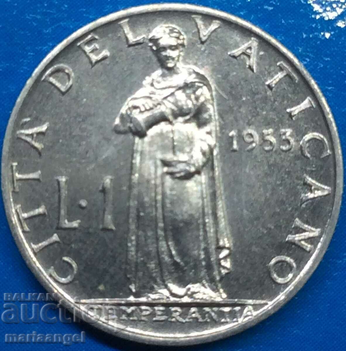 1 Lira 1953 Vatican Pius XII UNC - 7