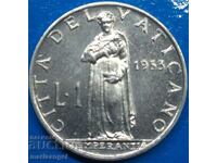 1 Lira 1953 Vatican Pius XII UNC