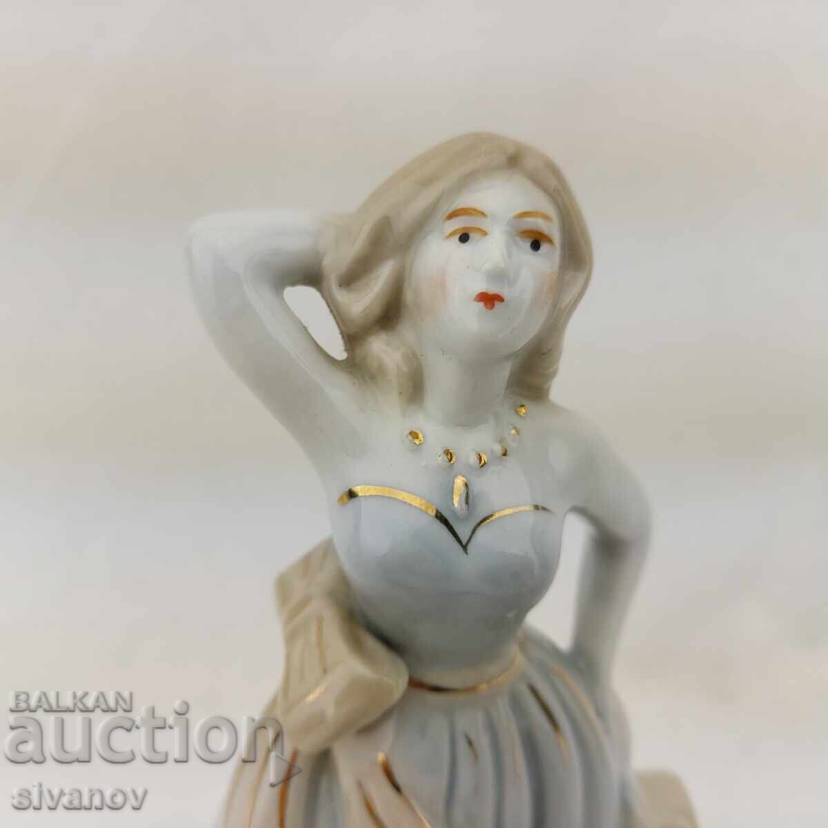 Auction  Old porcelain figurine Lady with a bow at the waist #2729