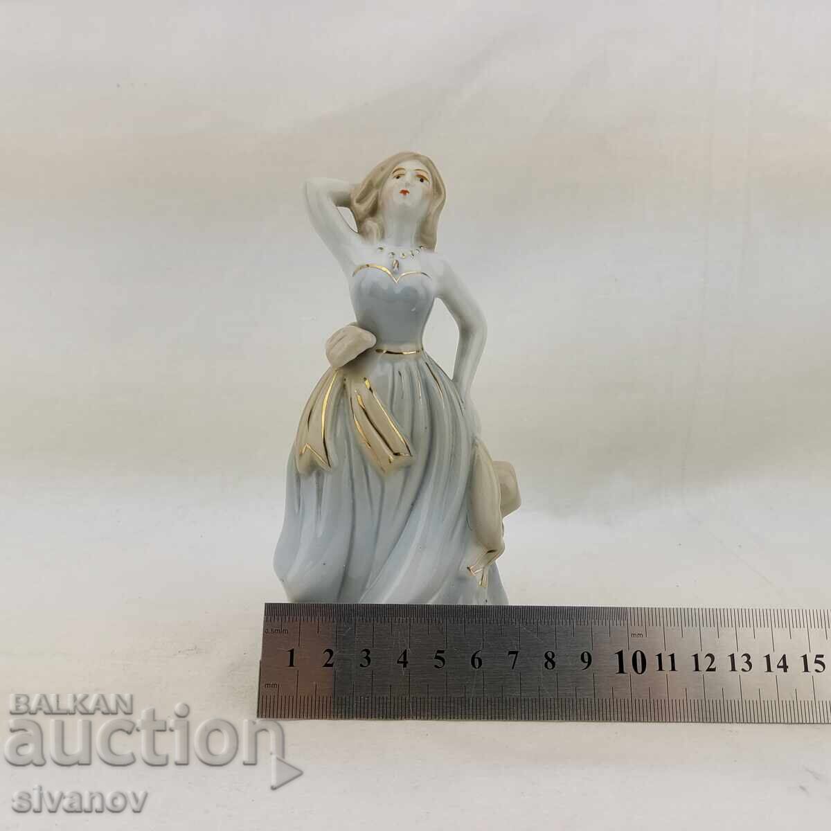 Old porcelain figurine Lady with a bow at the waist #2729 - 7