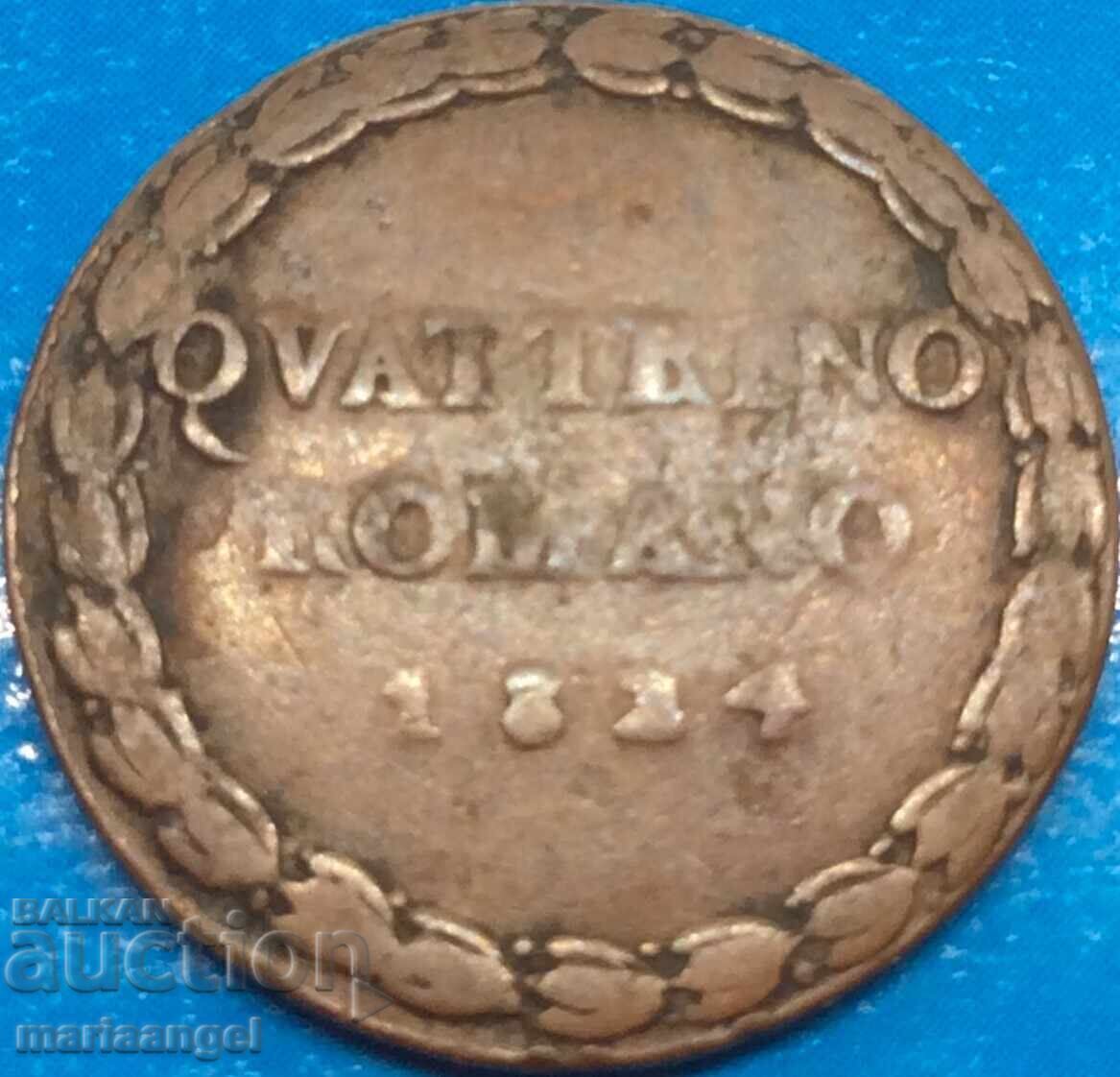 Auction  1824 quatrain Leo XII Vatican Rome - rare