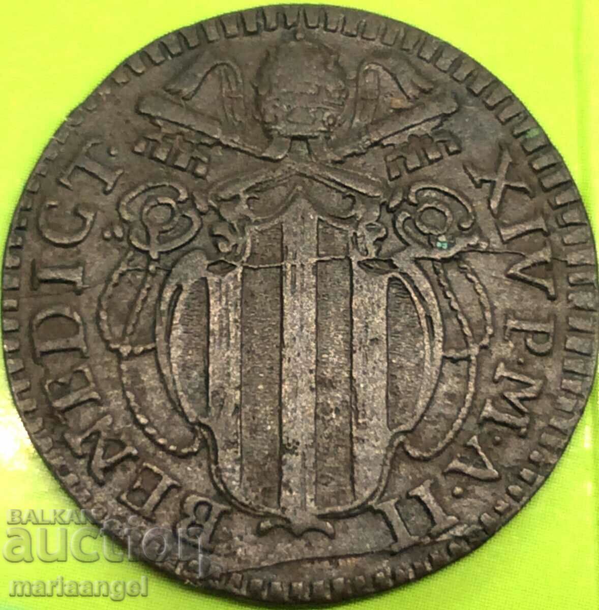 Mezzo Baiocco 1/2 1742 Βατικανό Βενέδικτος XIV 1740-1758 με τιμή 76.00 BGN | € 38.86