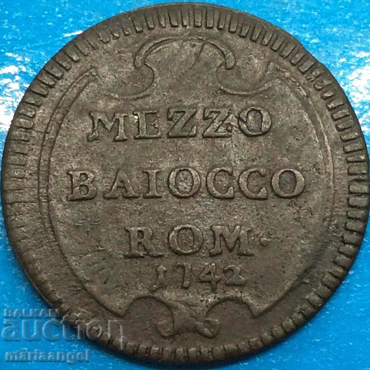 Mezzo Baiocco 1/2 1742 Βατικανό Βενέδικτος XIV 1740-1758 - 7