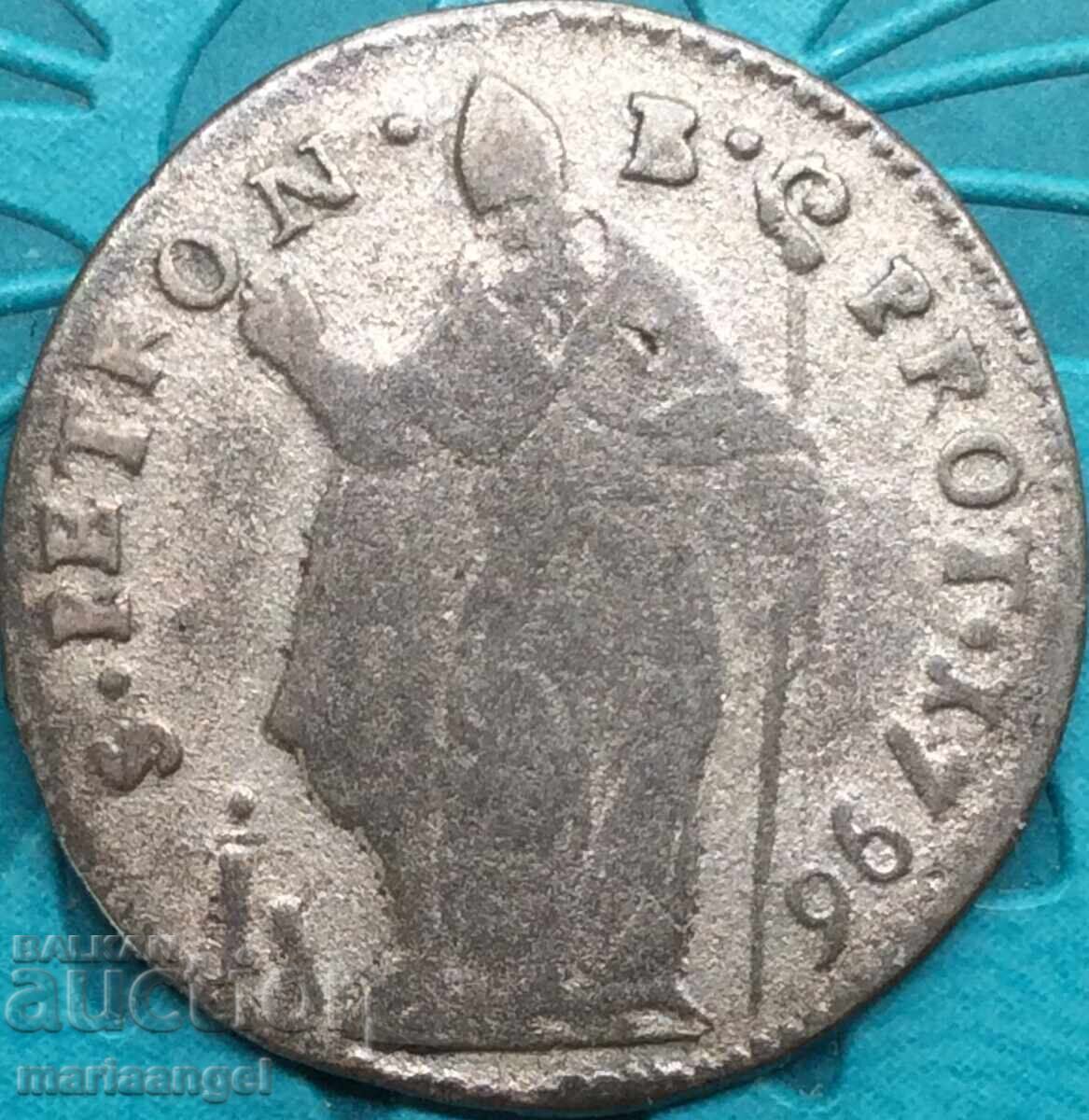 Μπολόνια Μετσο Μπάγκο 1796 Βατικανό Πίος VI - εξαιρετικά σπάνιο - 7