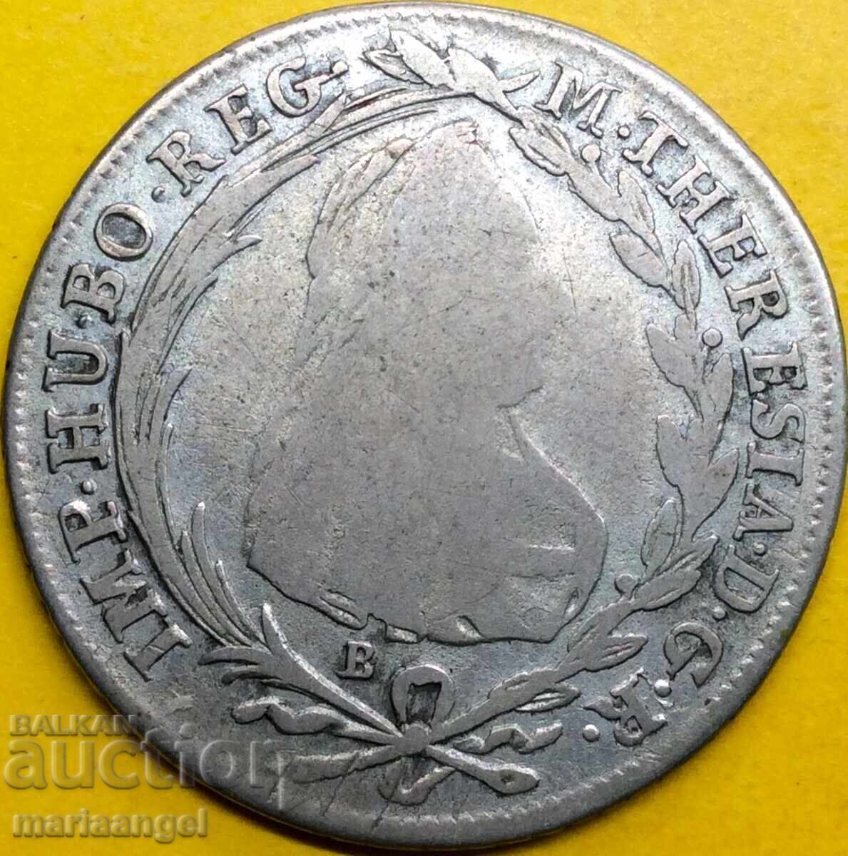 Hungary 20 Kreuzer 1779 Maria Theresa / Patroness of Hungary with price 80.00 BGN | € 40.90