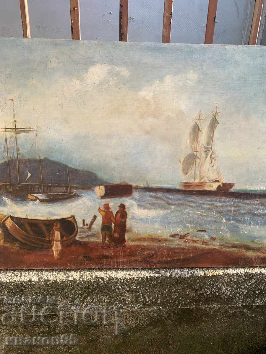 Delivery of old picture seascape Delivery of old picture seascape