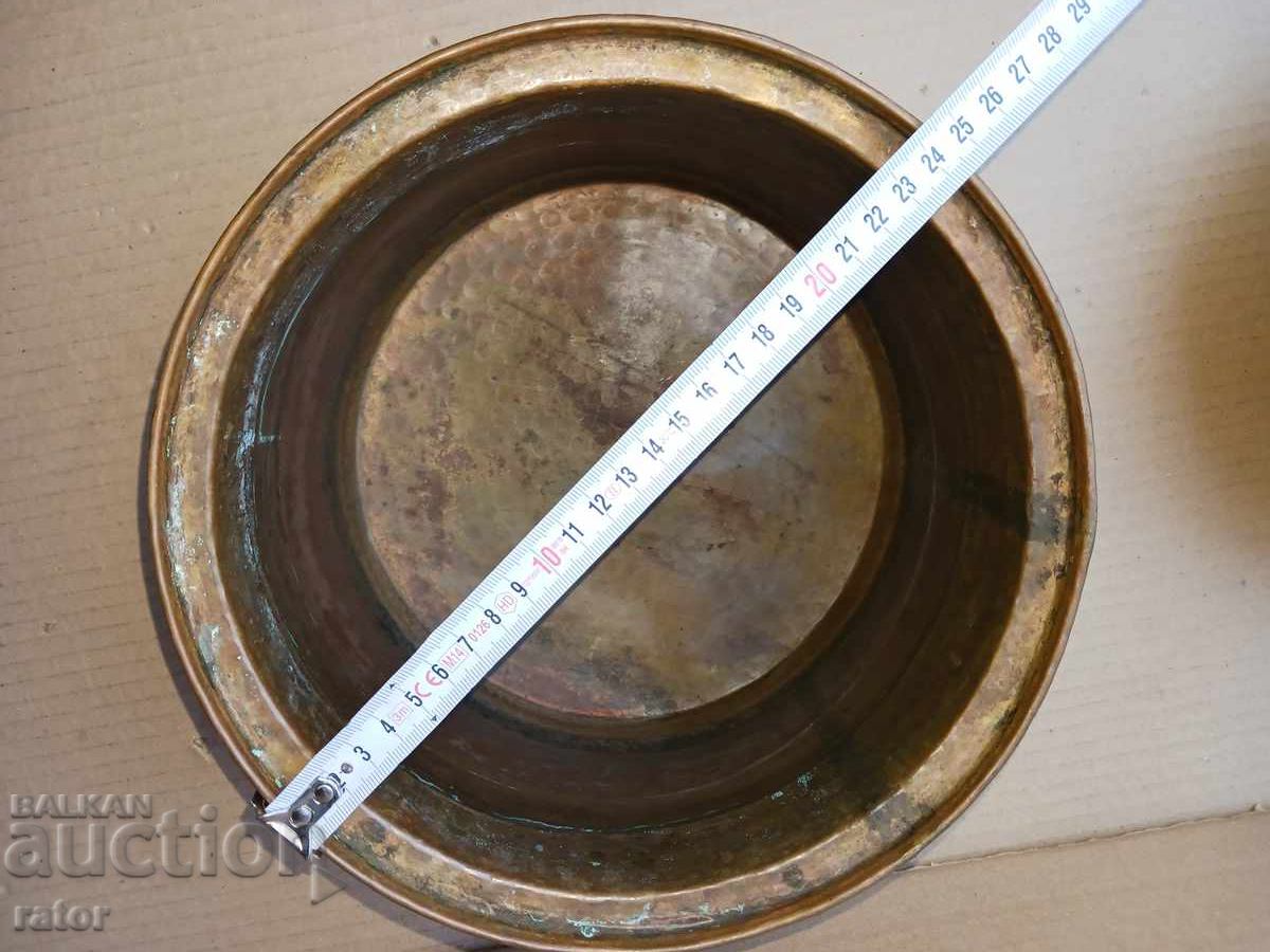 Oală veche de cupru, din aramă, datată - 1938 - 5