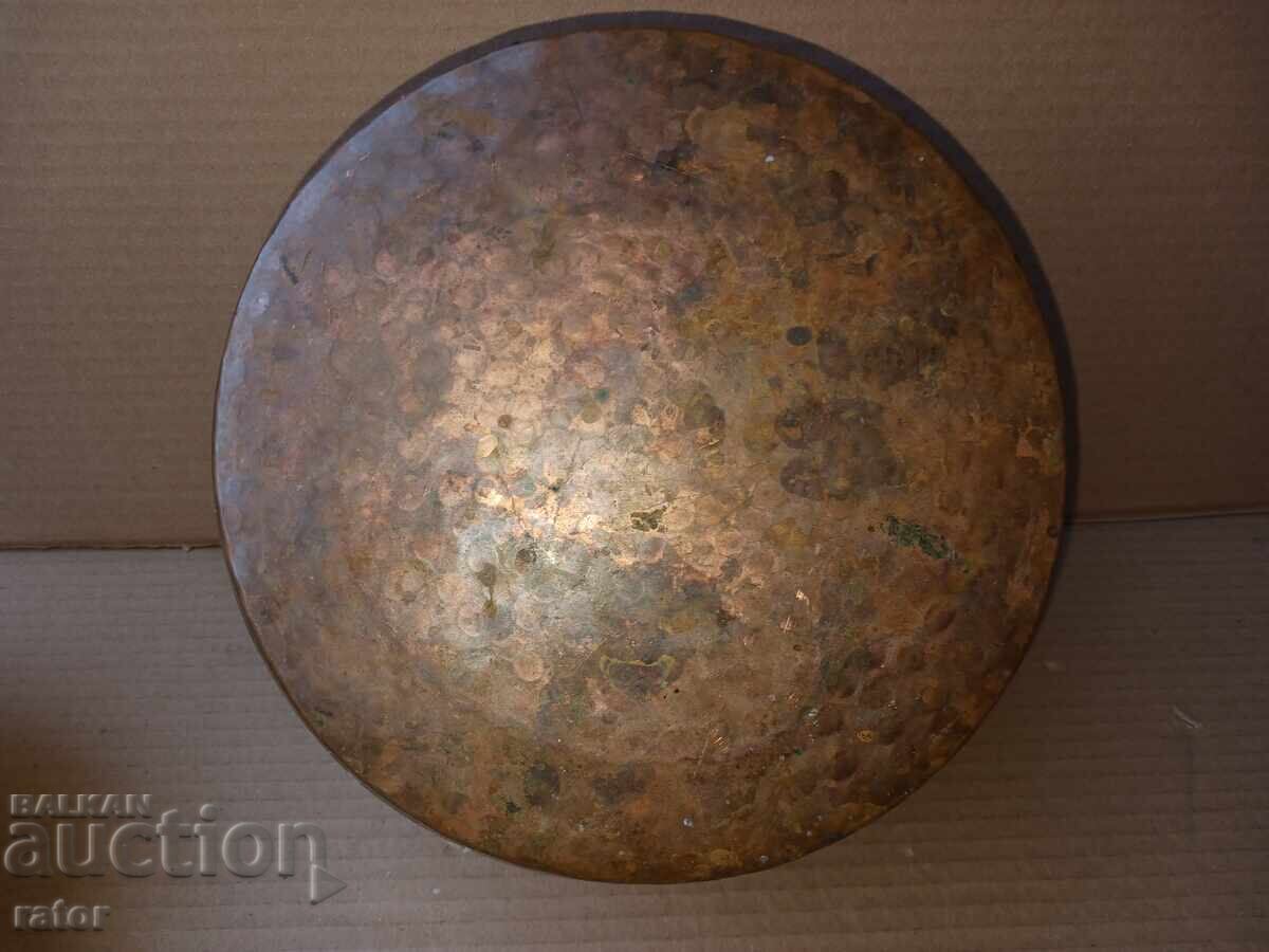 Oală veche de cupru, din aramă, datată - 1938 - 7