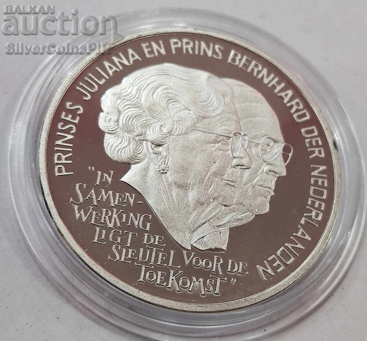 Silver 25 Ecu Juliana and Bernhard 1994 Netherlands with price 93.00 BGN | € 47.55 Silver 25 Ecu Juliana and Bernhard 1994 Netherlands with price 93.00 BGN | € 47.55