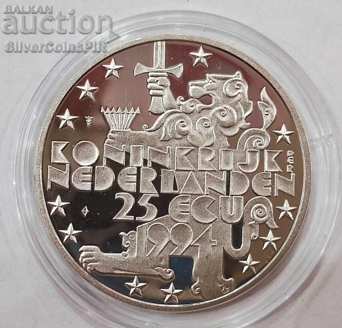 Auction Silver 25 Ecu Juliana and Bernhard 1994 Netherlands Auction Silver 25 Ecu Juliana and Bernhard 1994 Netherlands
