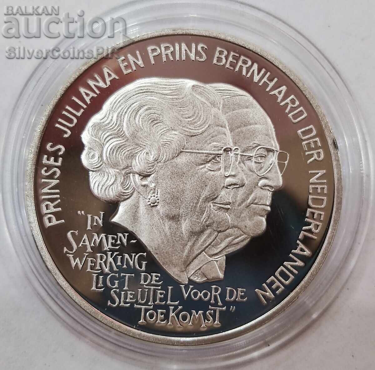 Silver 25 Ecu Juliana and Bernhard 1994 Netherlands Silver 25 Ecu Juliana and Bernhard 1994 Netherlands