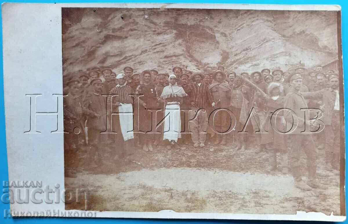 1918 FOTOGRAFIE VECHE MILITARĂ MACEDONIA EGEEANĂ SATUL HRISTOS E553