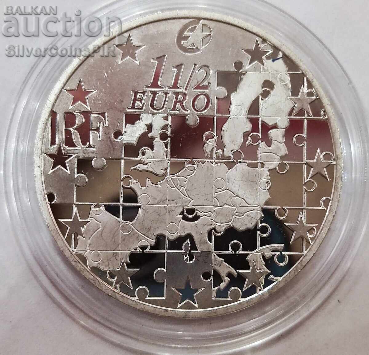 Auction Silver 1.5 Euro European Union 2004 France Auction Silver 1.5 Euro European Union 2004 France