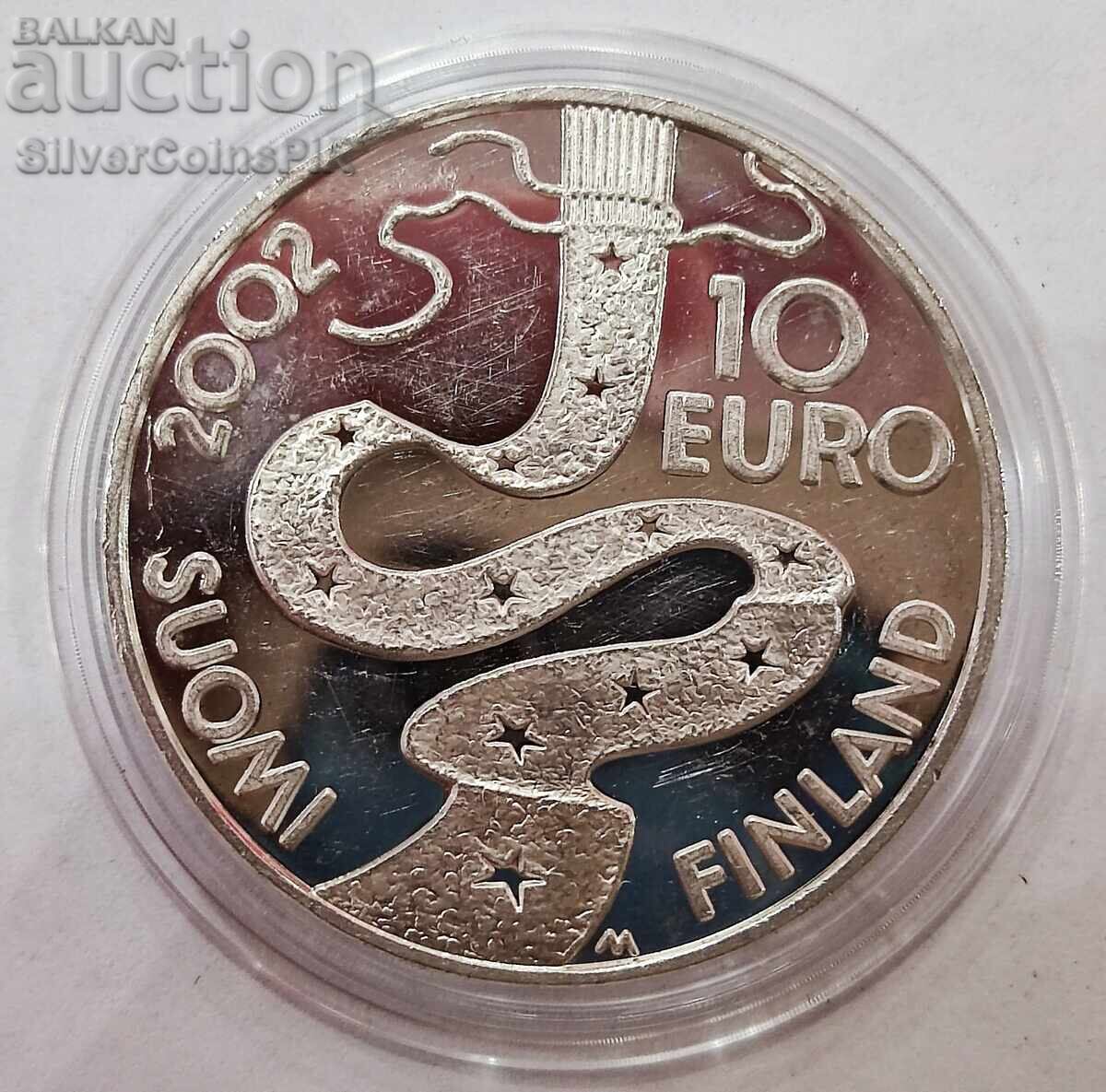 Silver 10 Euro Elias Lönnrot 2002 Finland Silver 10 Euro Elias Lönnrot 2002 Finland