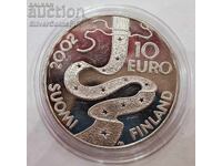 Silver 10 Euro Elias Lönnrot 2002 Finland