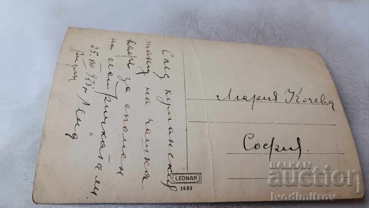 C-ca Vidin Fete tinere cu costume de carnaval în curte 1923 cu preț 23.00 BGN | € 11.76