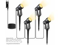 NOI! Proiectoare LED pentru grădină, 4x3W, 14M, lumină caldă 30