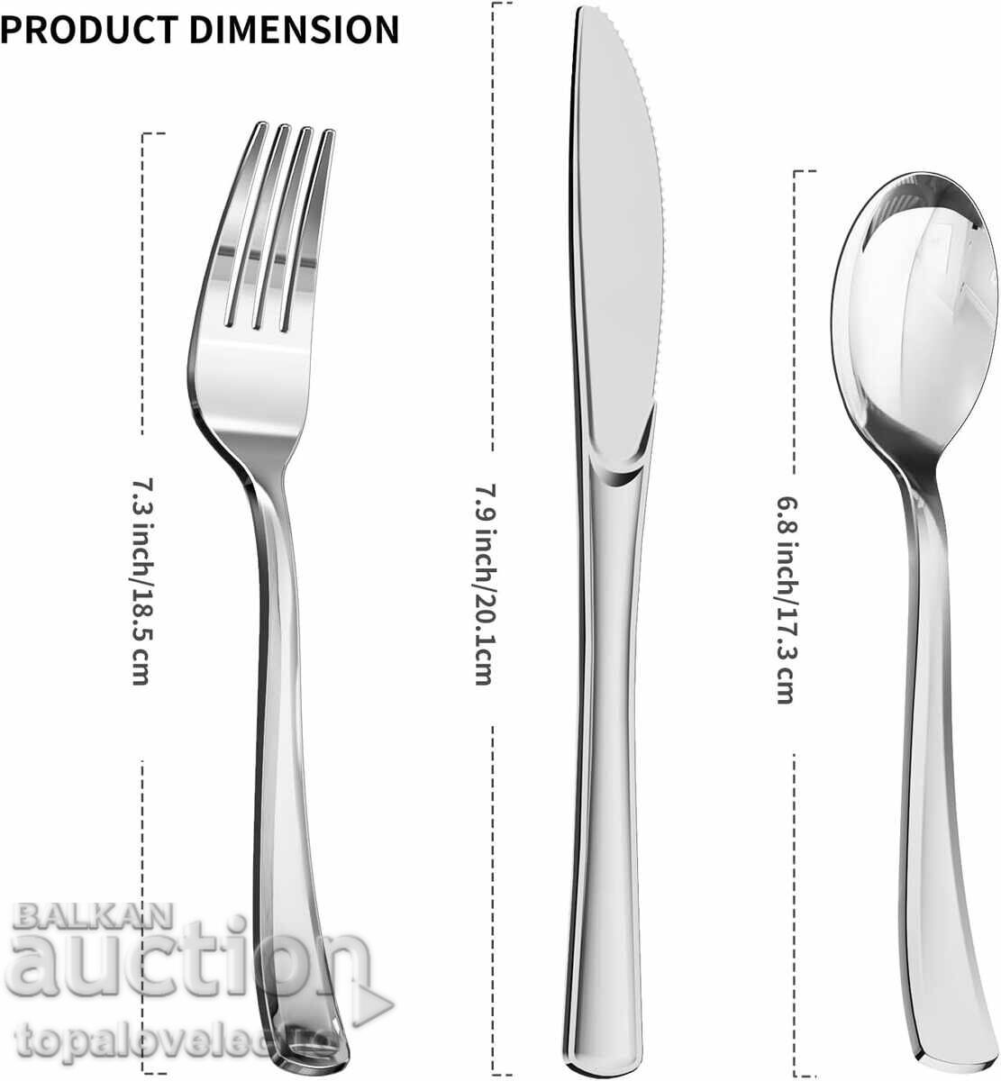 NEW! Set of 150-piece cutlery, plastic with m with price 14.00 BGN | € 7.16