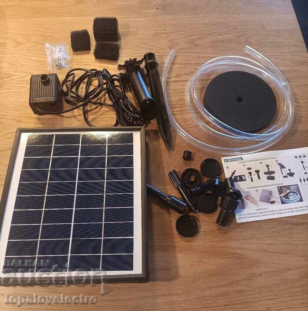 NEW! Solar fountain with built-in 3000 mAh battery and 10 nozzles with price 28.00 BGN | € 14.32