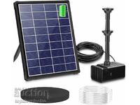 NOU! Fântână solară cu baterie încorporată 3000 mAh și 10 duze