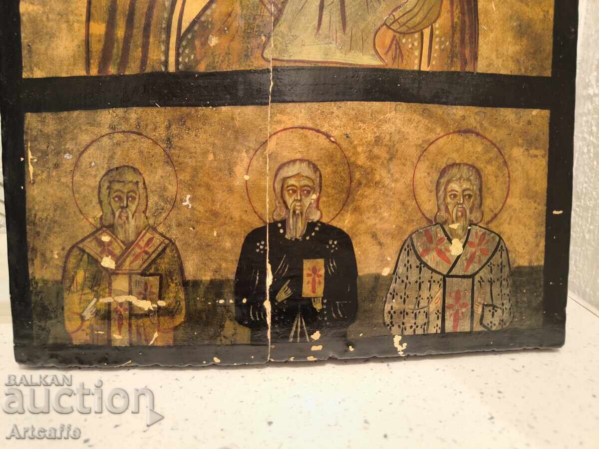 Delivery of Old icon - Virgin Mary with the Child and three saints Delivery of Old icon - Virgin Mary with the Child and three saints
