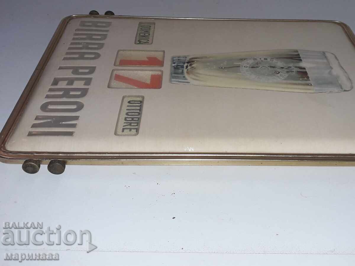 Auction  ADVERTISING SIGN. BEER. ETERNAL CALENDAR. ITALY