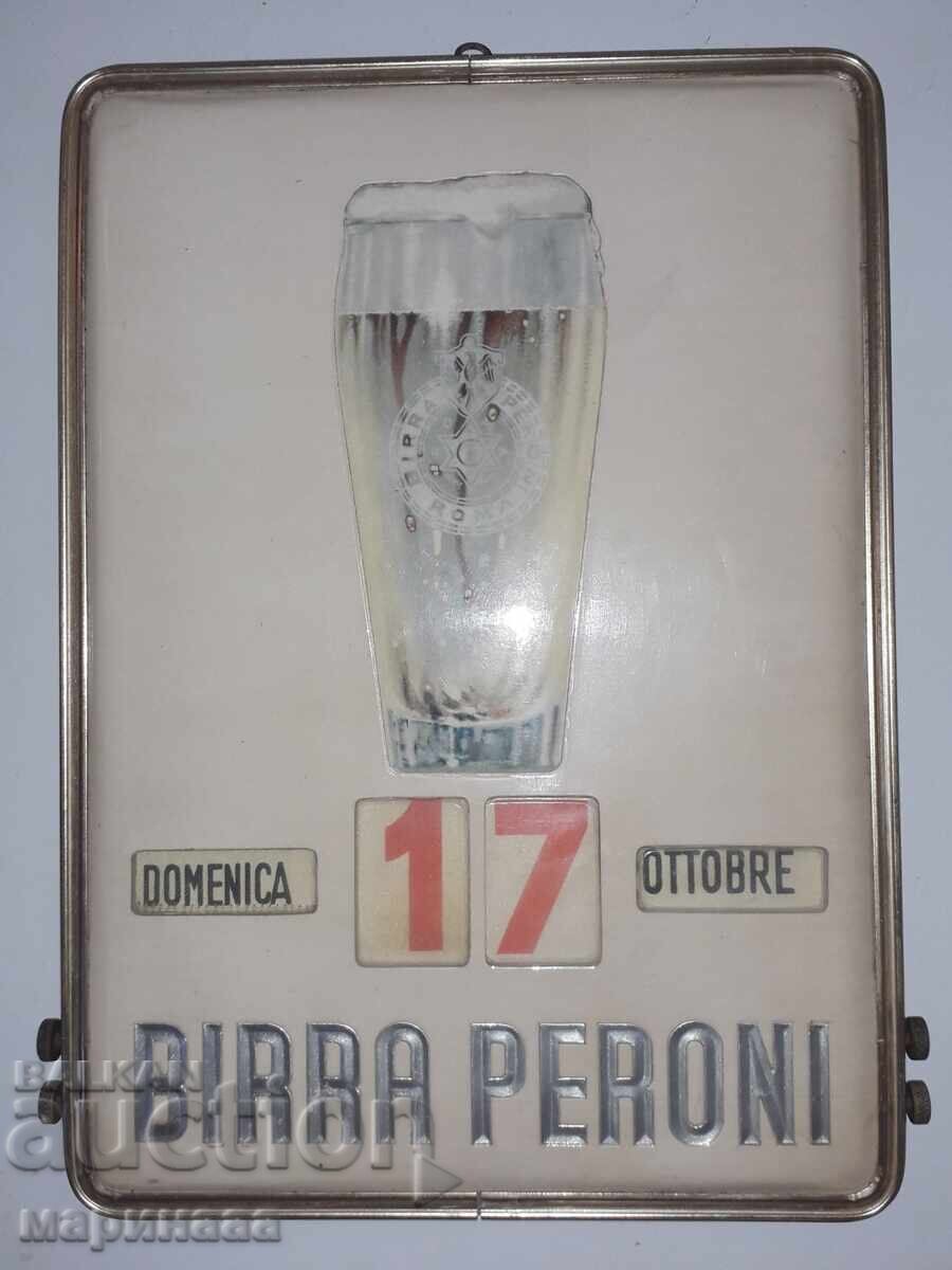 ADVERTISING SIGN. BEER. ETERNAL CALENDAR. ITALY