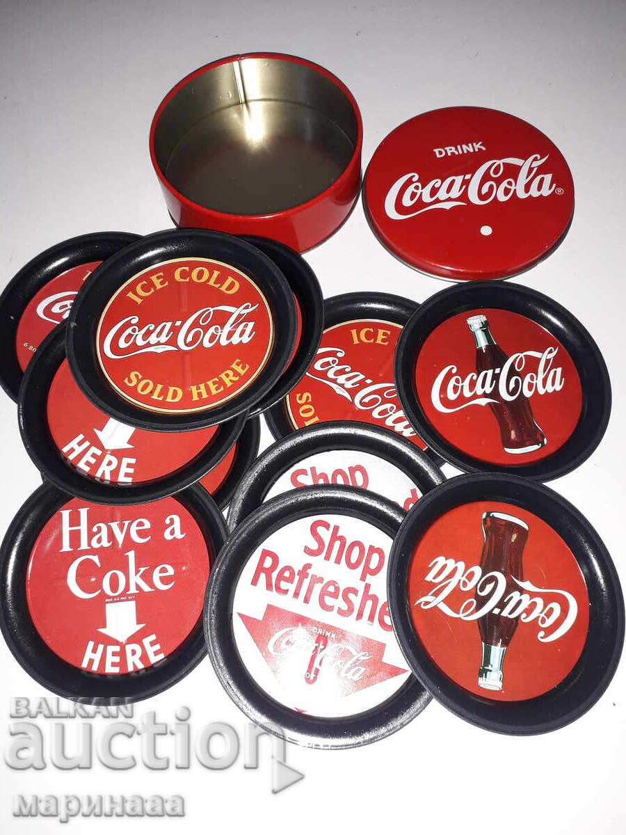 Auction  "Set of "Coca-Cola" coasters. Metal"