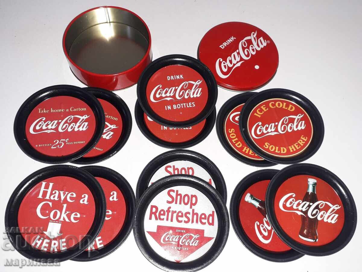"Set of "Coca-Cola" coasters. Metal"